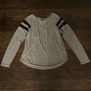 Divided By H&M Gray Shirt w/ Black Mesh Stripes Size S